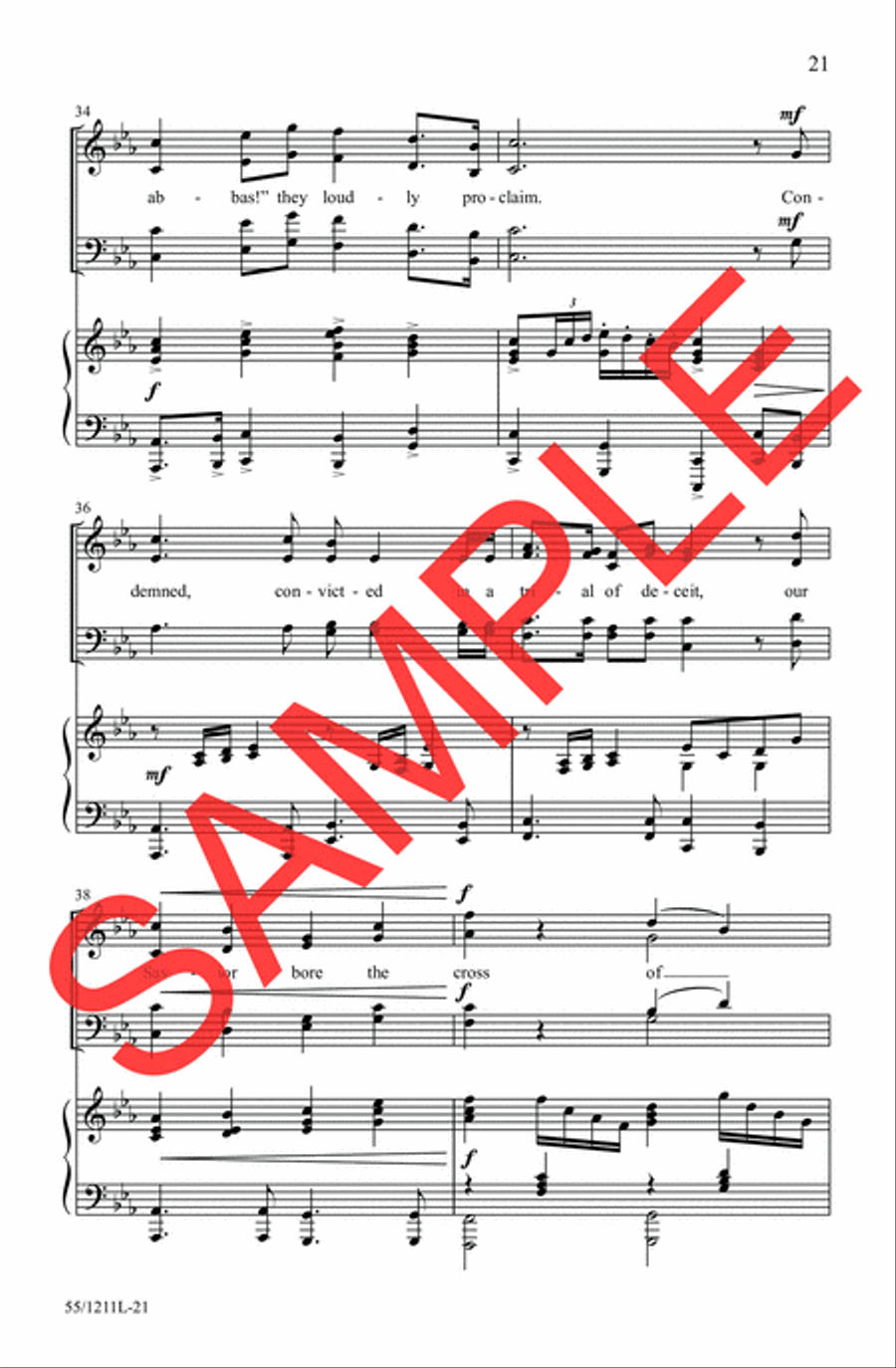 Not My Will, But Yours 4-Part scores gallery preview page 15