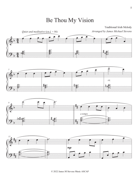 Quiet Hymns for Meditation - Piano Book by James Michael Stevens Piano Method - Digital Sheet Music
