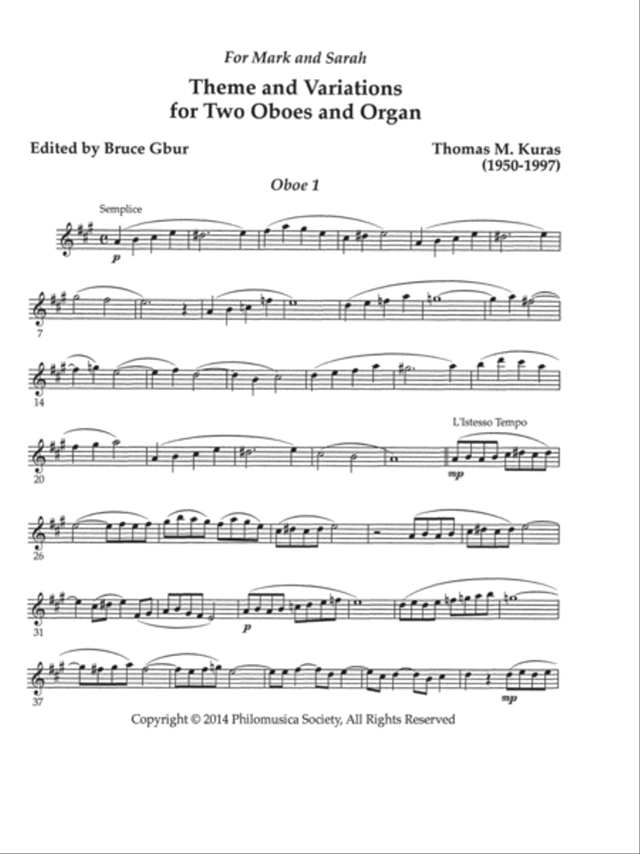 Theme and Variations Oboe scores gallery preview page 14