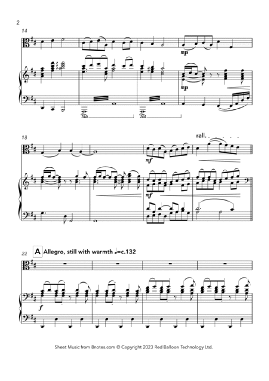 Easter Hymn (Jesus Christ is Risen Today) Viola scores gallery preview page 2