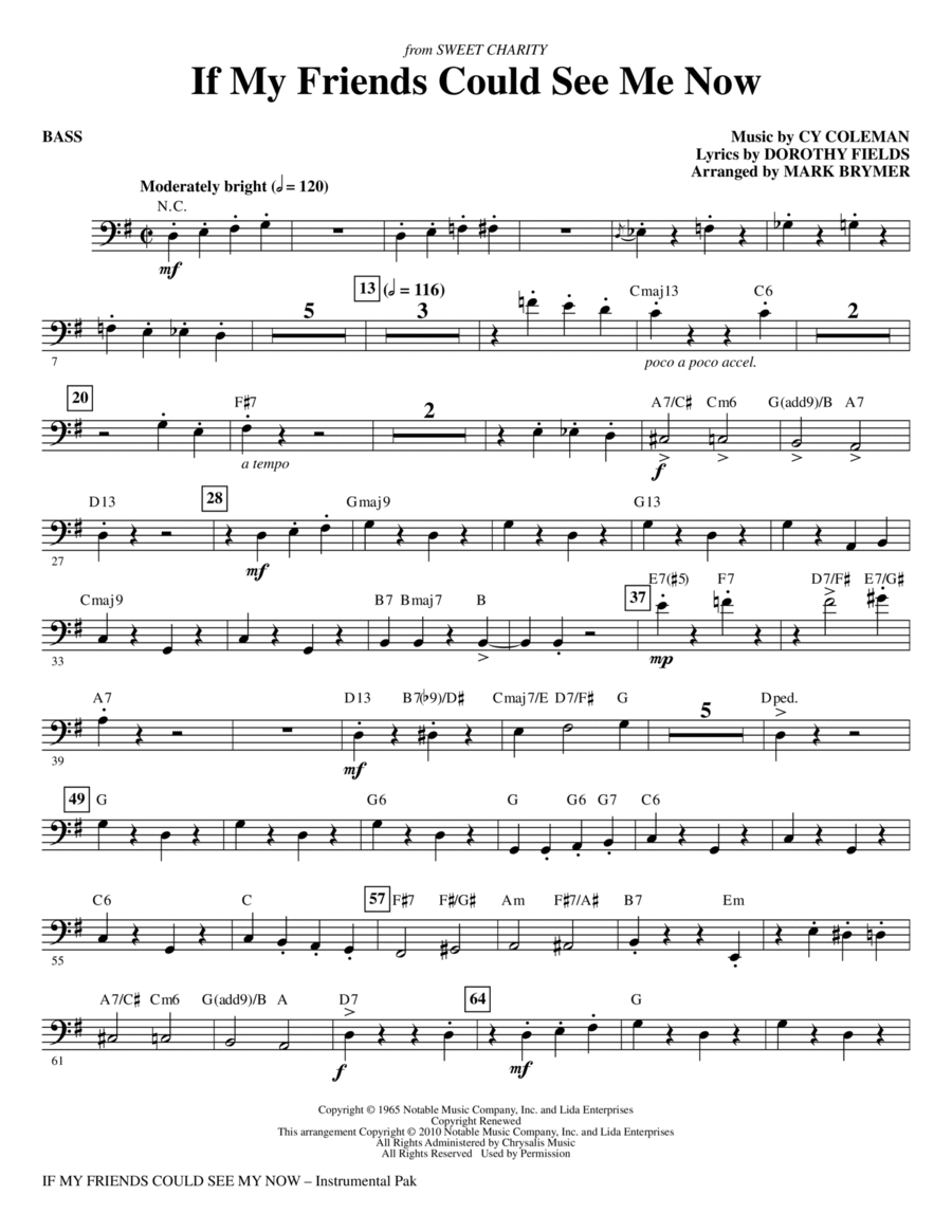 If My Friends Could See Me Now (from Sweet Charity) - Bass Choir scores gallery preview page 1