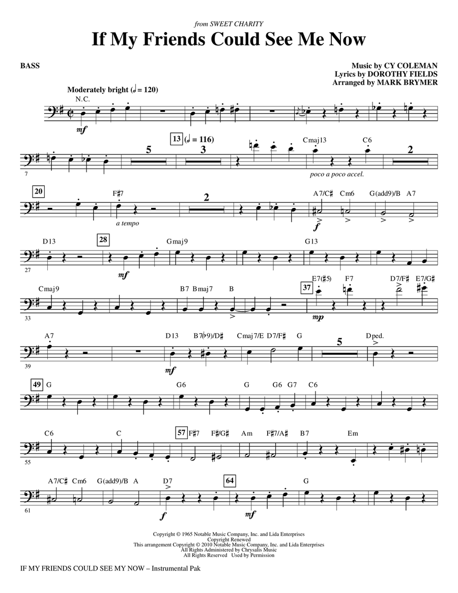 If My Friends Could See Me Now (from Sweet Charity) - Bass
