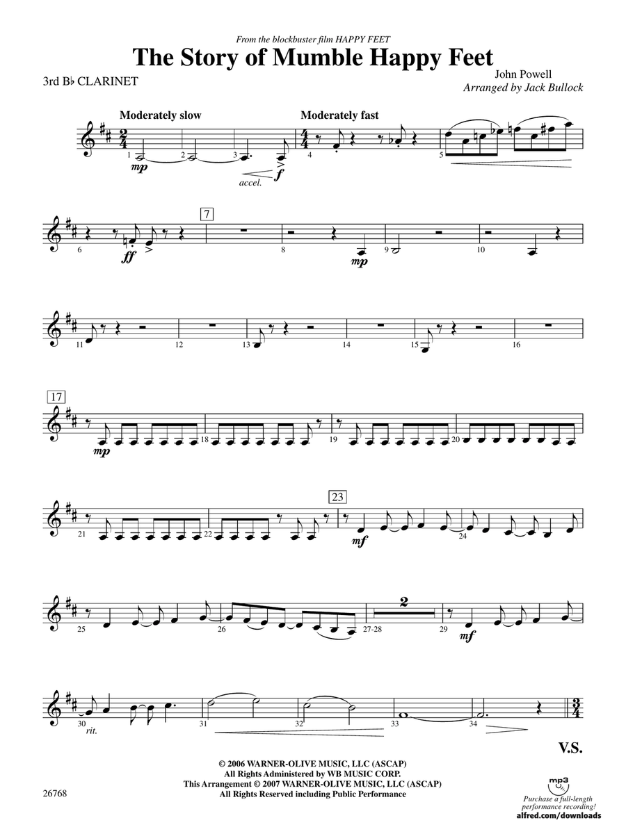 The Story of Mumble Happy Feet: 3rd B-flat Clarinet