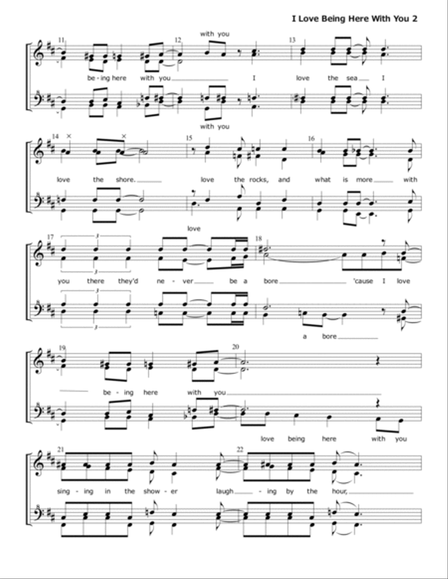 I Love Being Here With You SSAA scores gallery preview page 2
