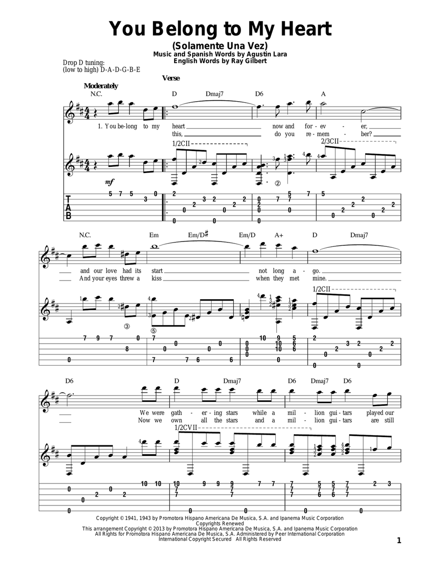 You Belong To My Heart (Solamente Una Vez) Guitar Solo scores gallery preview page 1