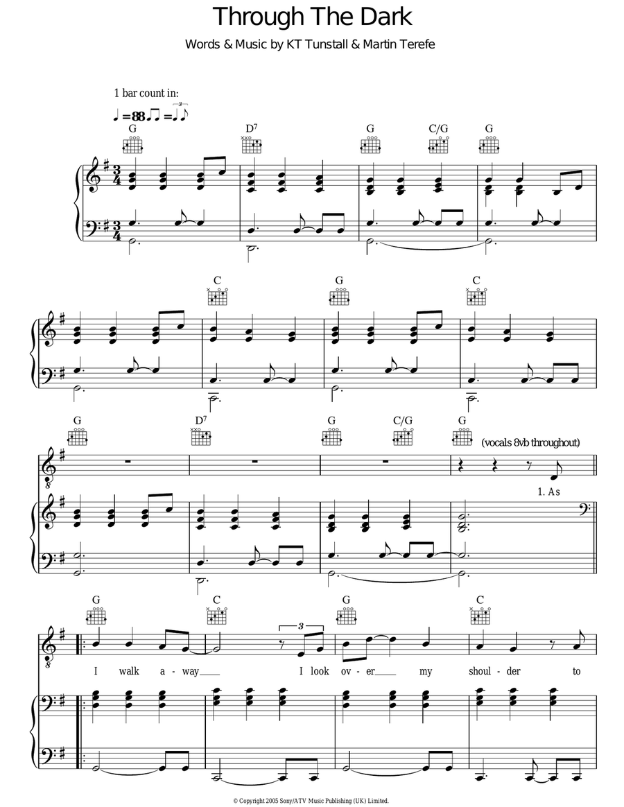 Through The Dark Acoustic Guitar scores gallery preview page 1