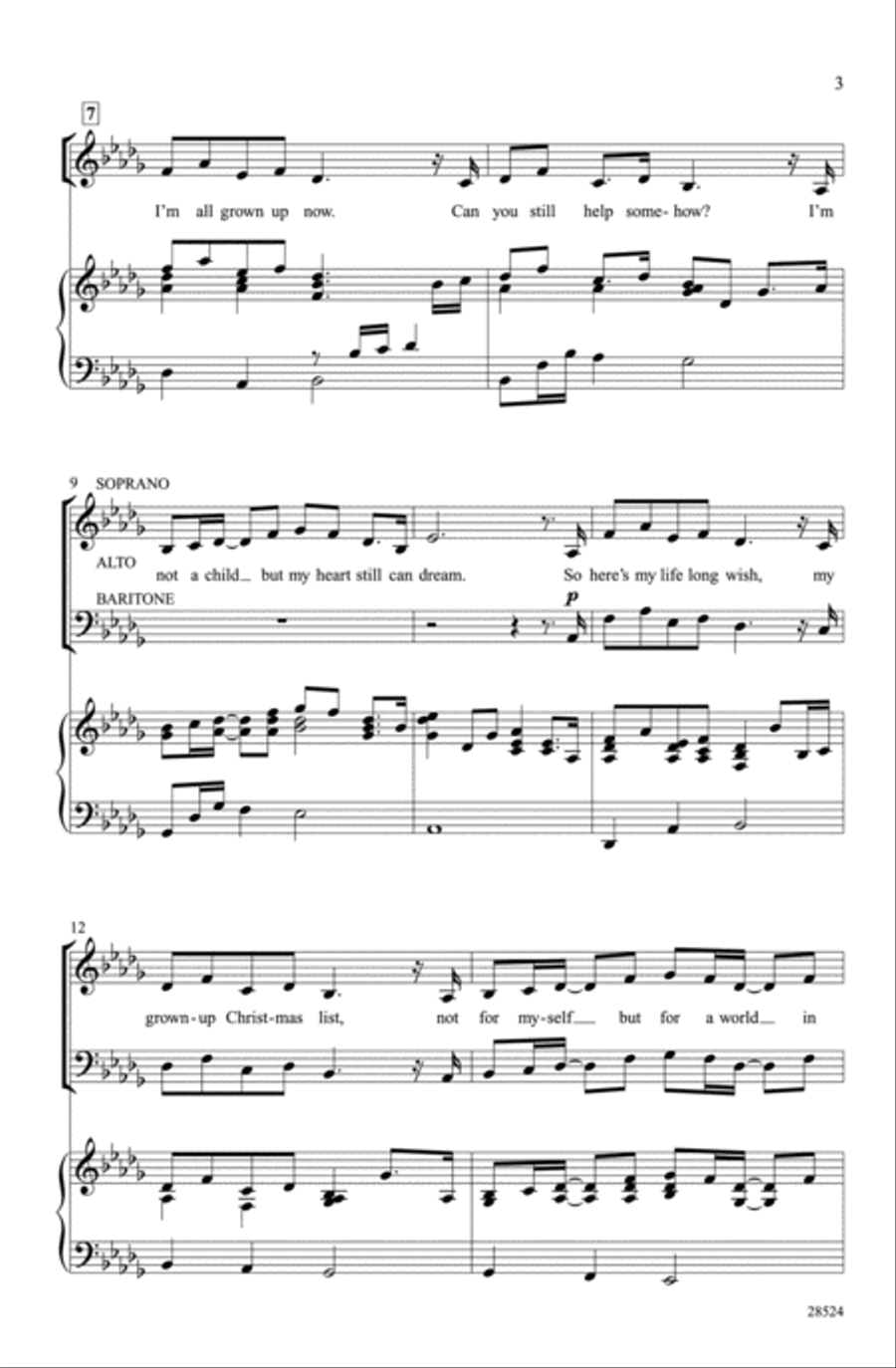 Grown-Up Christmas List Grown-Up Christmas List 3-Part scores gallery preview page 10
