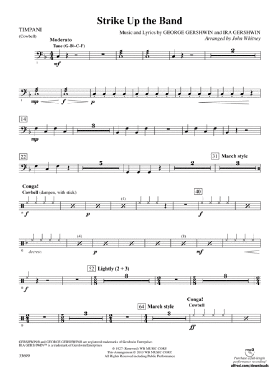 Strike Up the Band: Timpani Full Orchestra scores gallery preview page 1