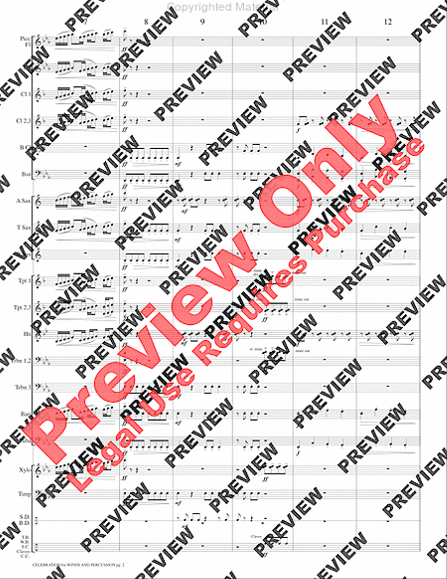 Celebration for Winds and Percussion Concert Band scores gallery preview page 5