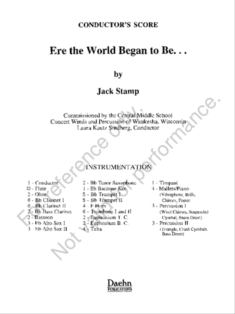Ere the World Began to Be Concert Band scores gallery preview page 2