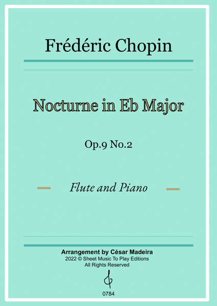 Nocturne Op.9 No.2 by Chopin - Flute and Piano (Full Score and Parts) image number null