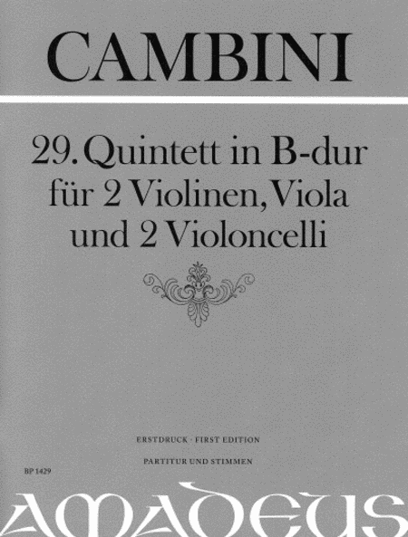 Quintet no. 29 in B flat