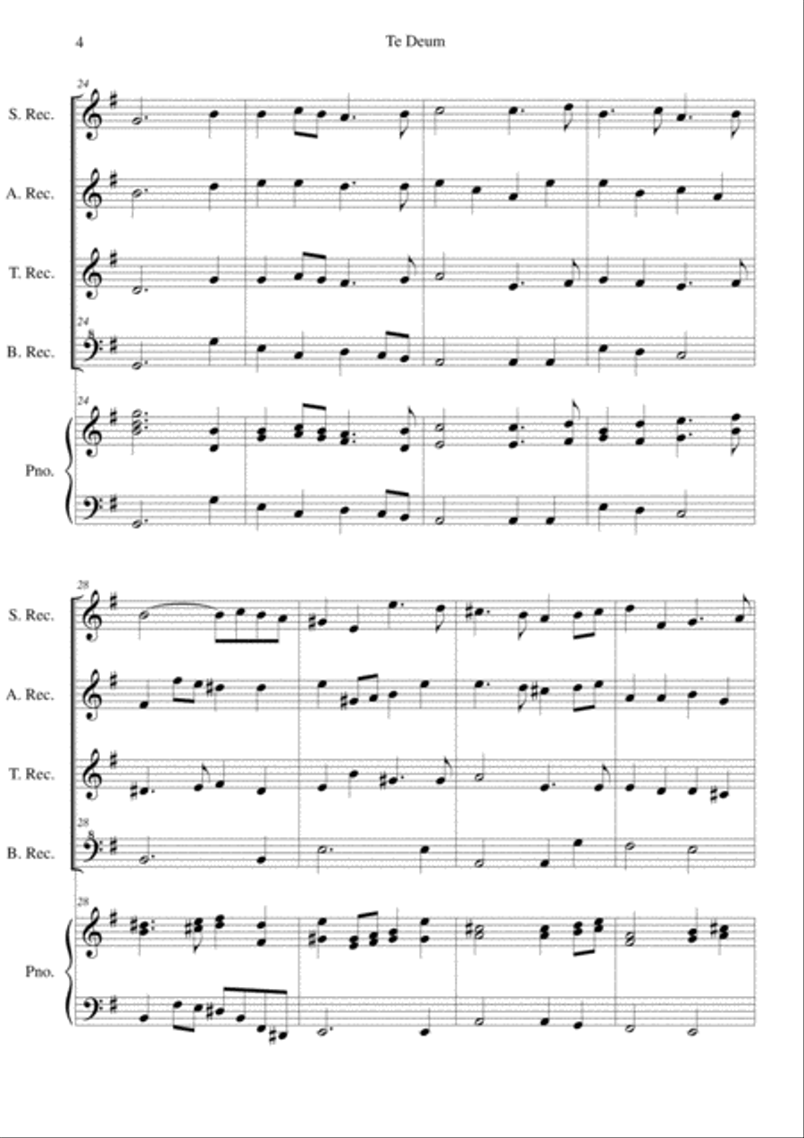 Te Deum Easy Version Te Deum Easy Version Bass Recorder scores gallery preview page 4