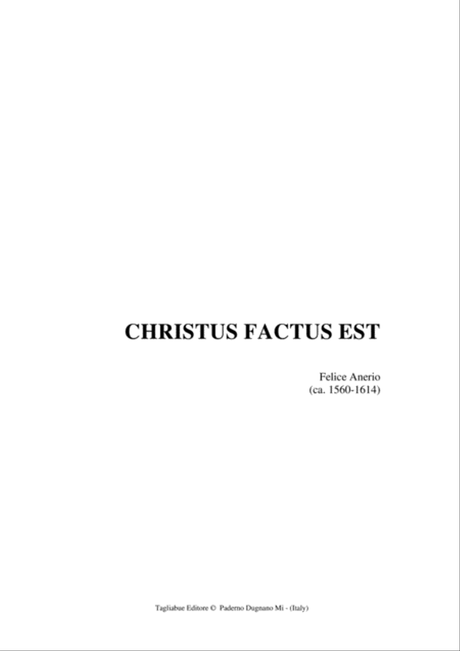 CHRISTUS FACTUS EST - Anerio 4-Part scores gallery preview page 1