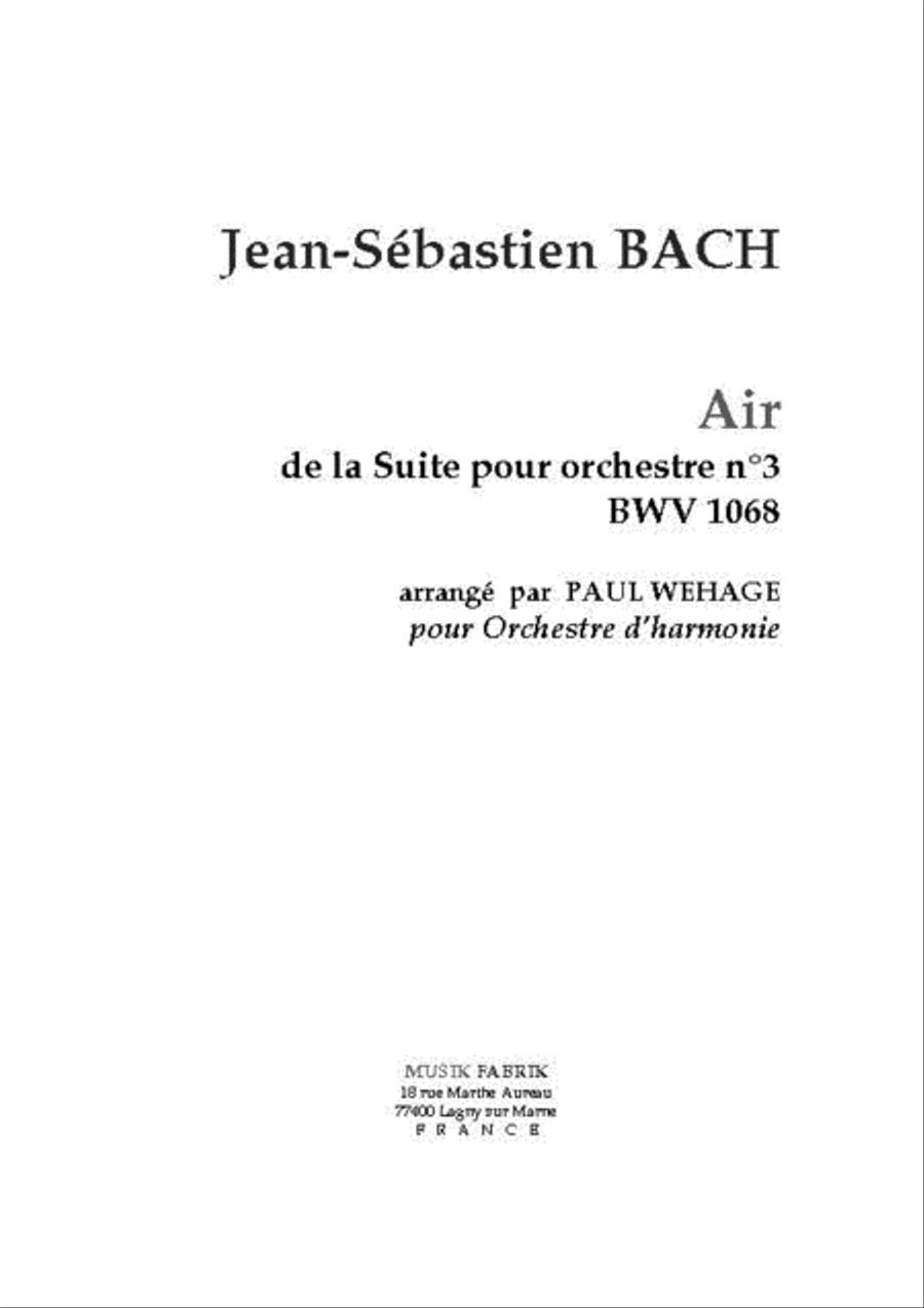 Air in D from the 3rd orch suite, BWV 1068