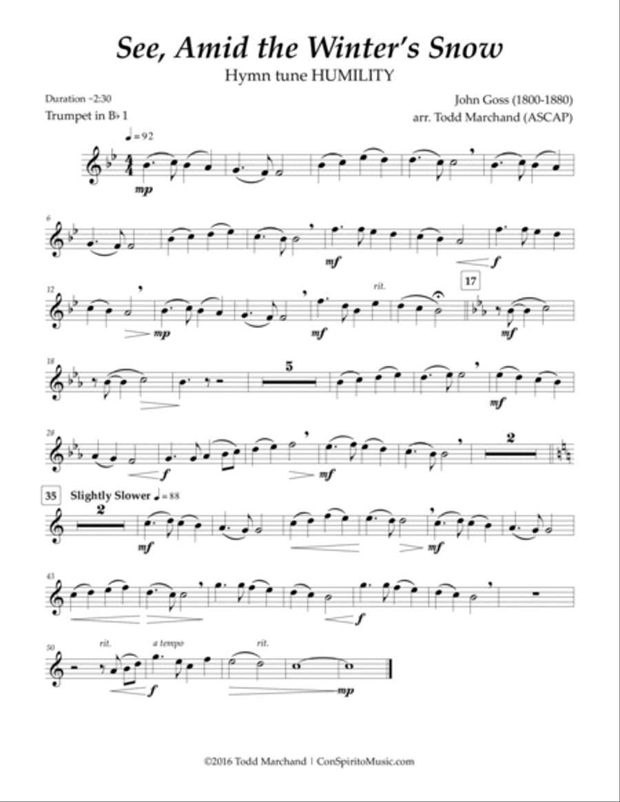 See, Amid the Winter's Snow - brass quintet Brass Quintet scores gallery preview page 5