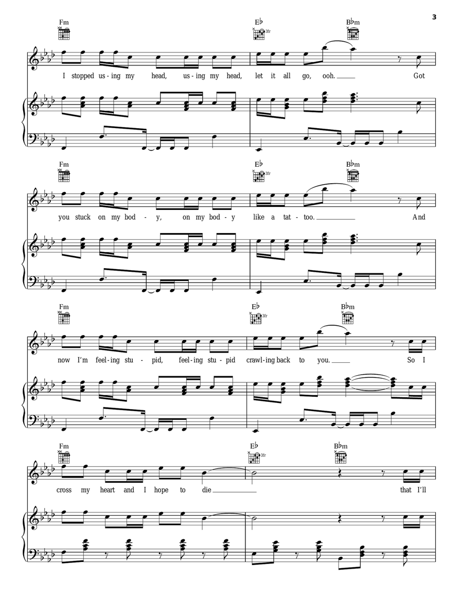 One More Night Piano, Vocal, Guitar scores gallery preview page 3