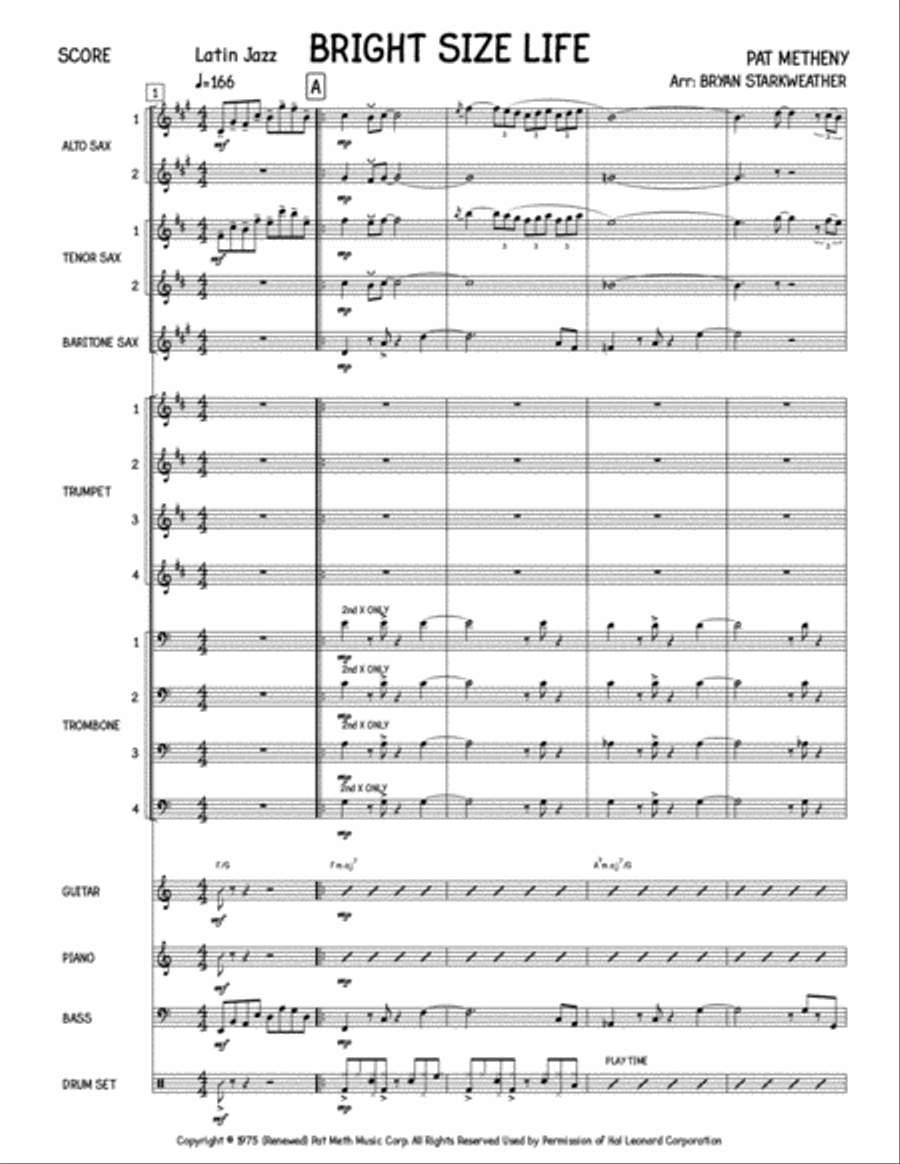 Bright Size Life Jazz Ensemble scores gallery preview page 1