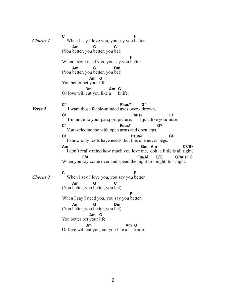You Better You Bet You Better You Bet Guitar scores gallery preview page 2