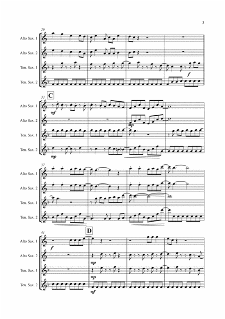 Jump Saxophone Quartet scores gallery preview page 3