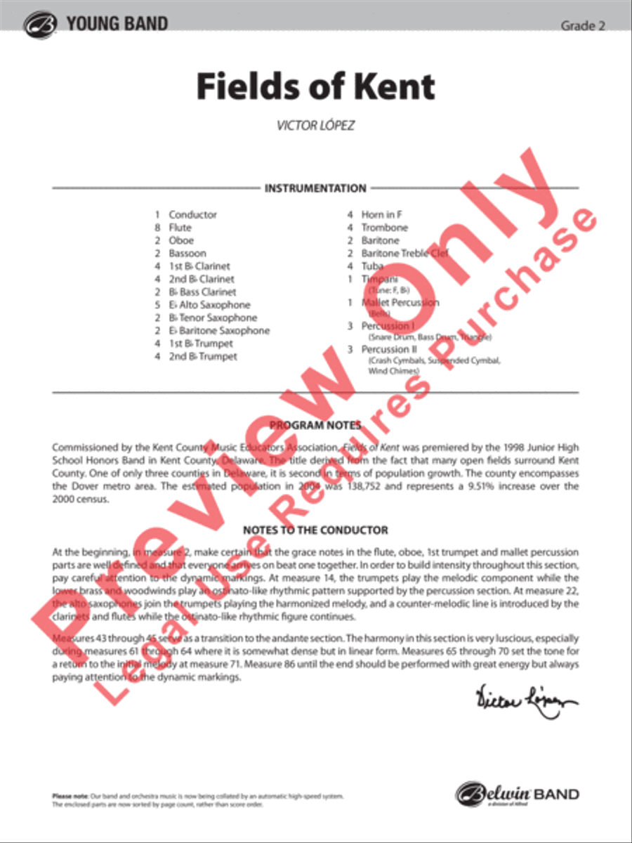 Fields of Kent Concert Band scores gallery preview page 2