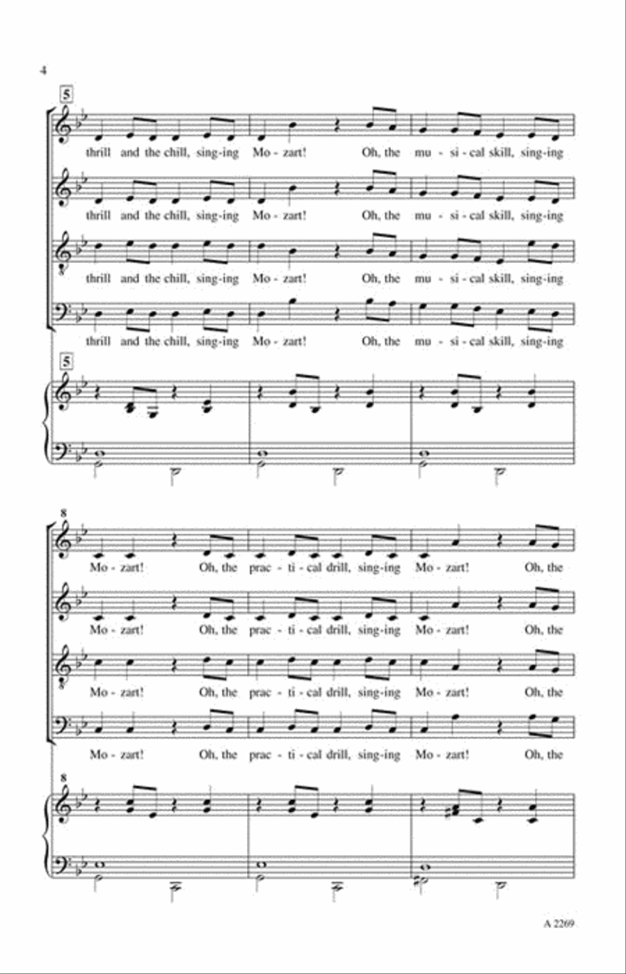 Mad About Mozart 4-Part scores gallery preview page 3