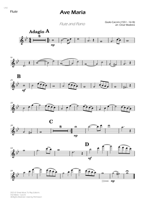 Caccini - Ave Maria - Flute and Piano (Individual Parts)