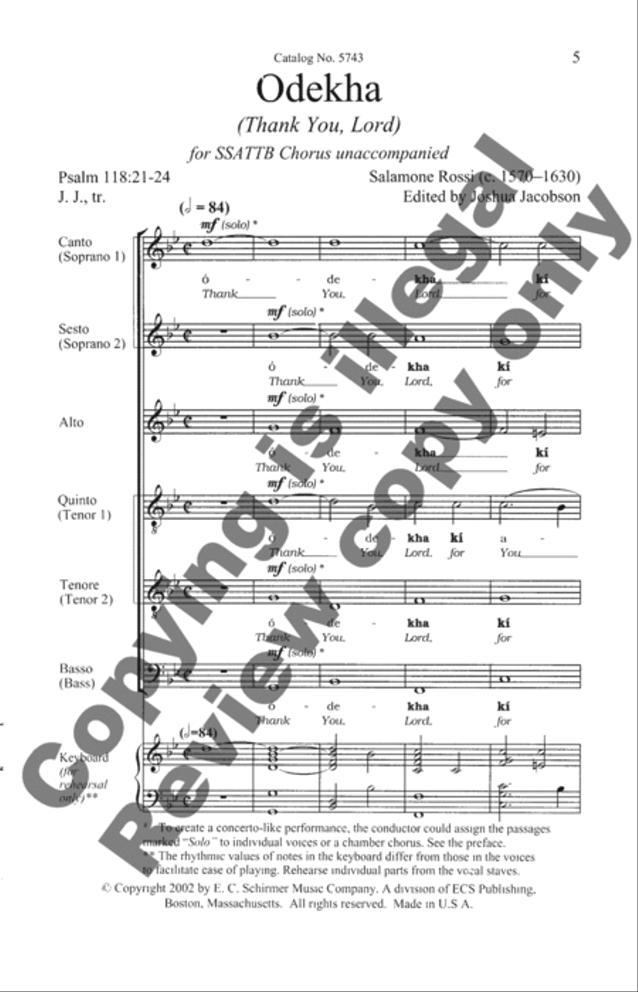 Odekha (Thank you, Lord) SSATBB scores gallery preview page 22