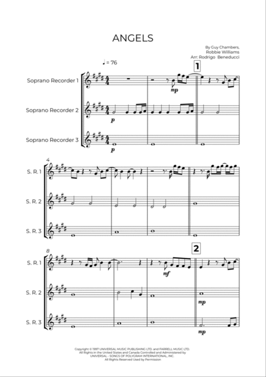 Angels Soprano Recorder scores gallery preview page 2