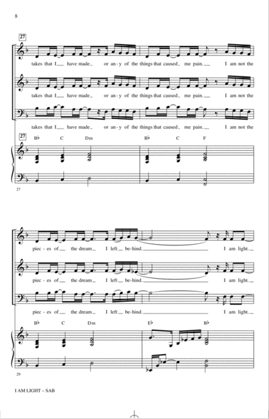 I Am Light (arr. Mark Hayes and Kimberly Lilley) 3-Part scores gallery preview page 7