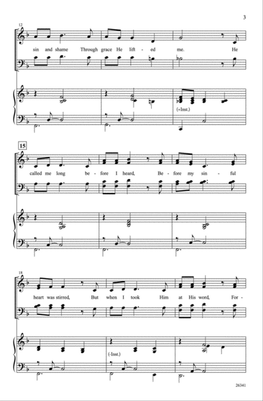 Grace Lifted Me Grace Lifted Me 4-Part scores gallery preview page 3