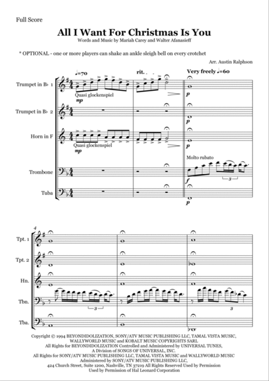 All I Want For Christmas Is You Horn scores gallery preview page 3
