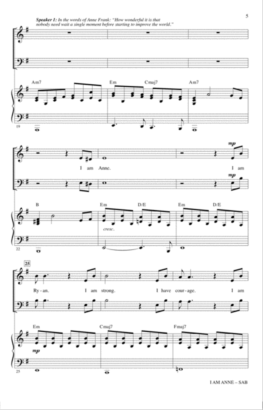 I Am Anne (from On The Shoulders Of Giants) (arr. Mac Huff) 3-Part scores gallery preview page 3