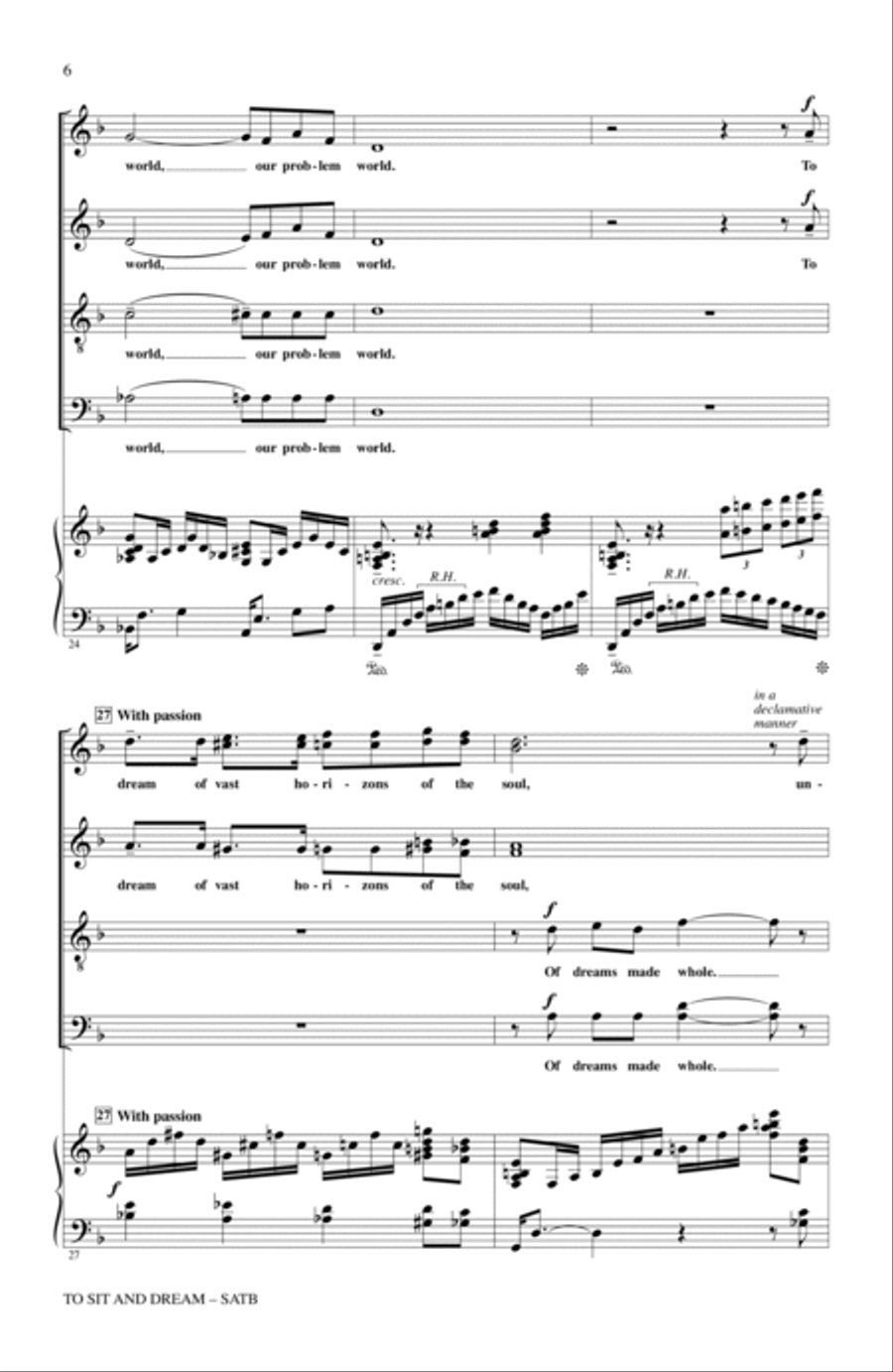To Sit And Dream 4-Part scores gallery preview page 5