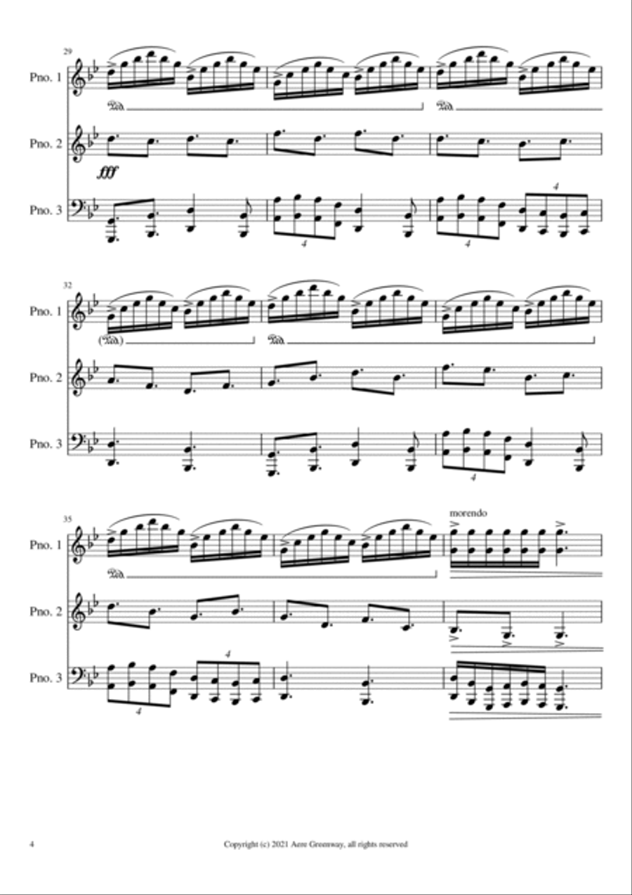 Scherzo # 1, for 3 Pianos Small Ensemble scores gallery preview page 5