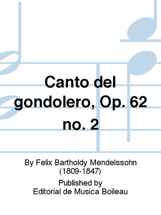 Canto del gondolero, Op. 62 no. 2