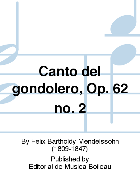 Canto del gondolero, Op. 62 no. 2