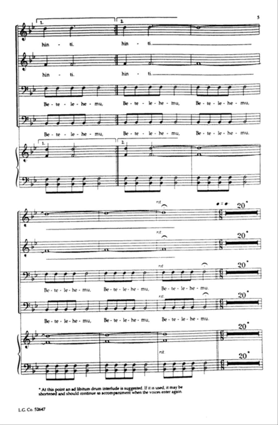 Betelehemu Betelehemu Choir scores gallery preview page 4