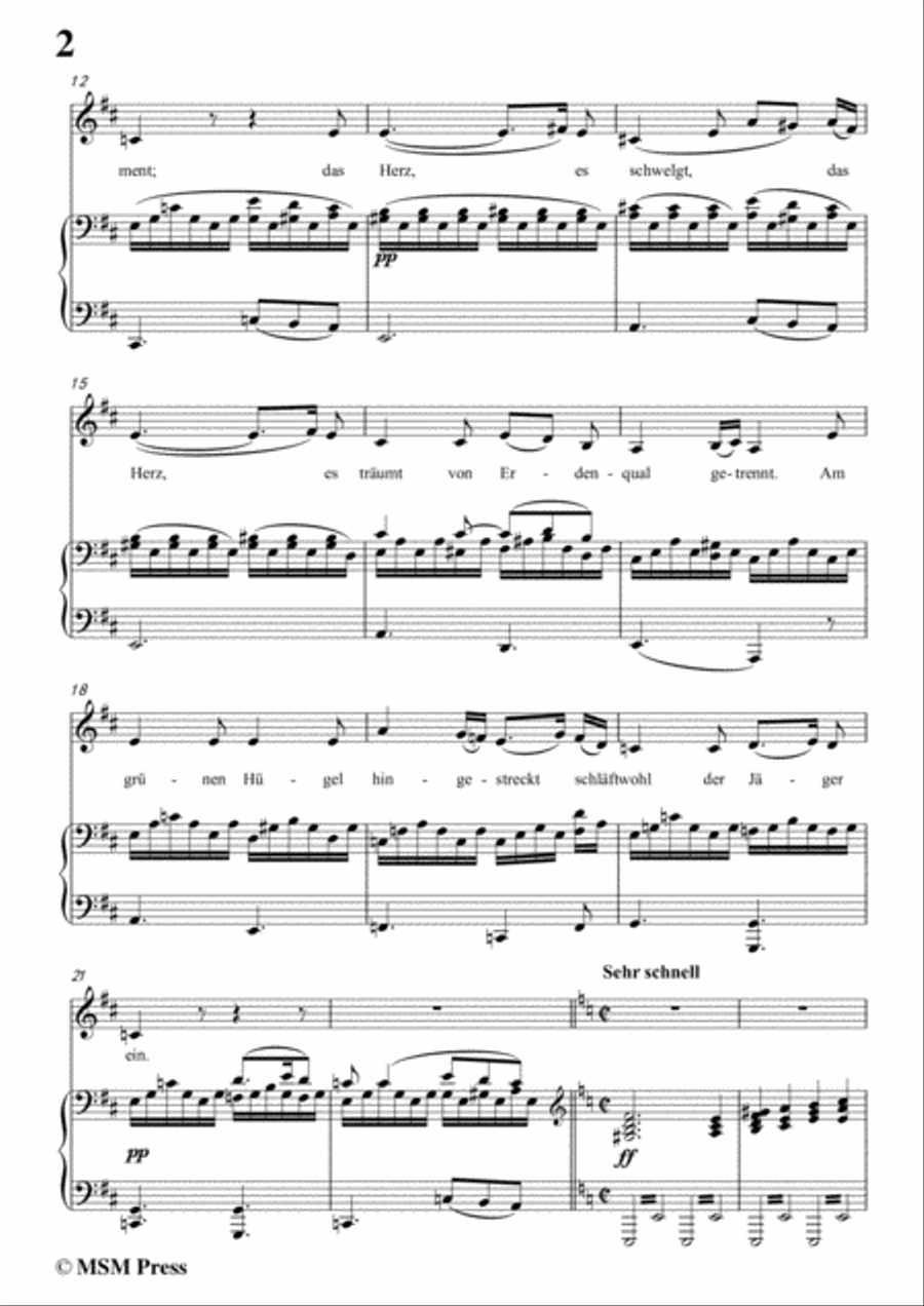 Schubert-Abendlied der Fürstin,in D Major,for Voice and Piano Voice Solo scores gallery preview page 4