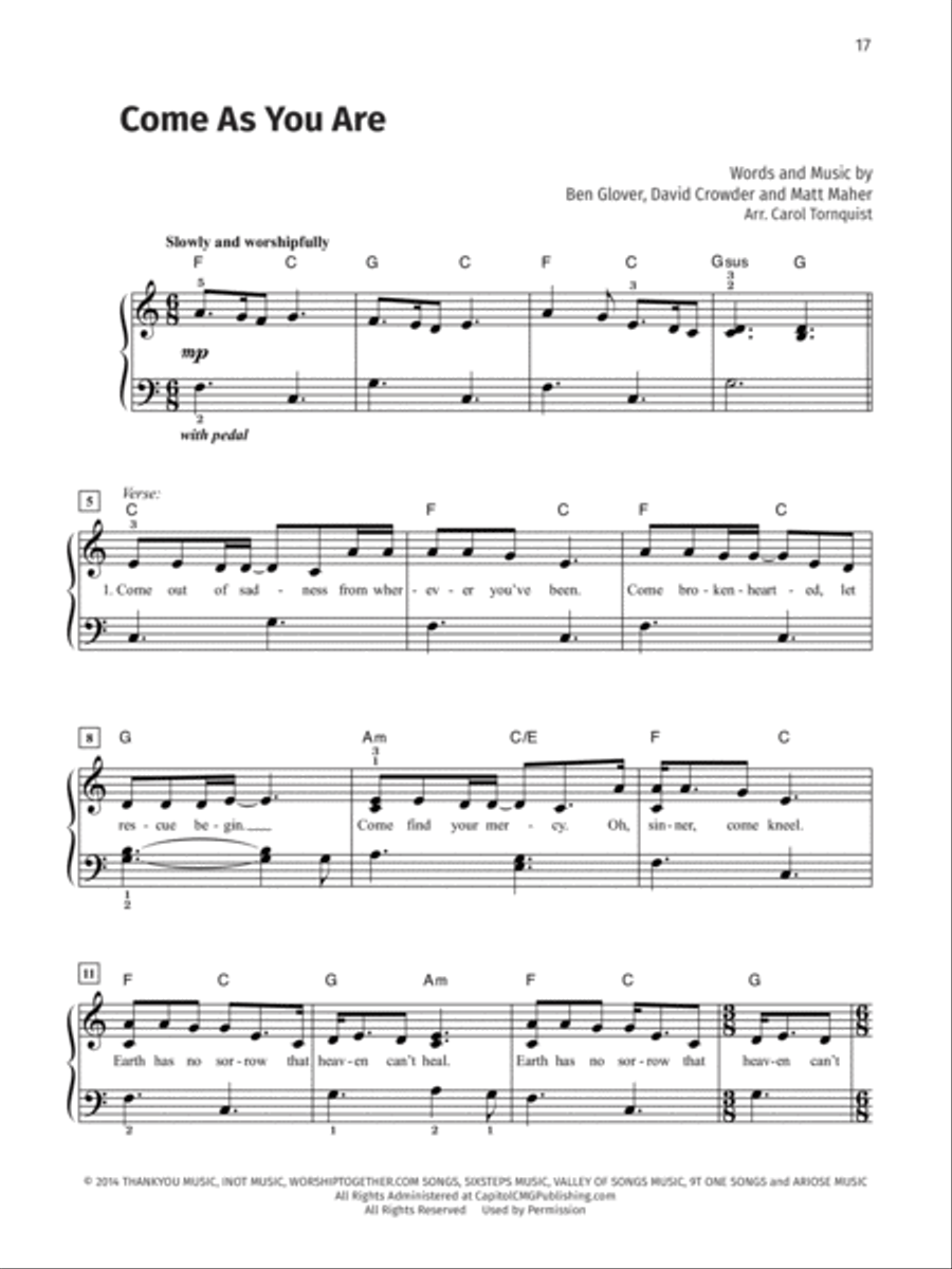 A to Z Praise and Worship Hits Easy Piano scores gallery preview page 5