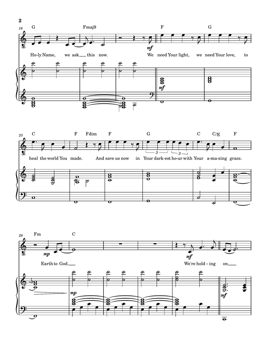 Earth To God Piano, Vocal, Guitar scores gallery preview page 3