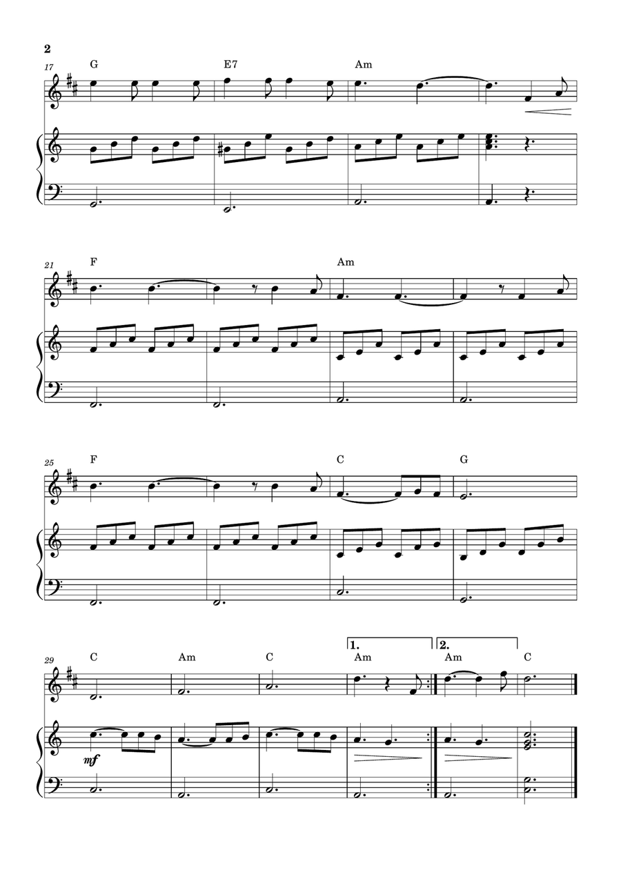 Hallelujah B-Flat Trumpet scores gallery preview page 2