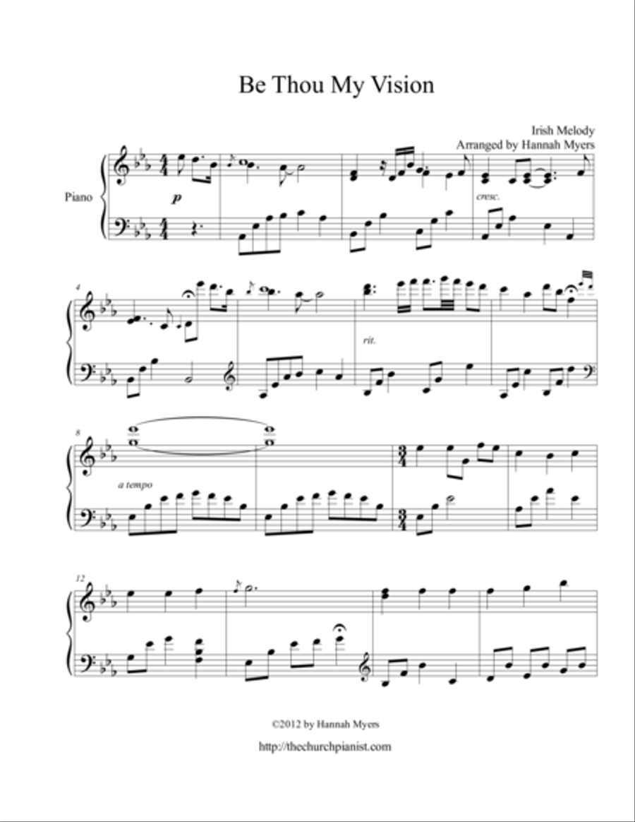 Be Thou My Vision Piano Solo scores gallery preview page 1