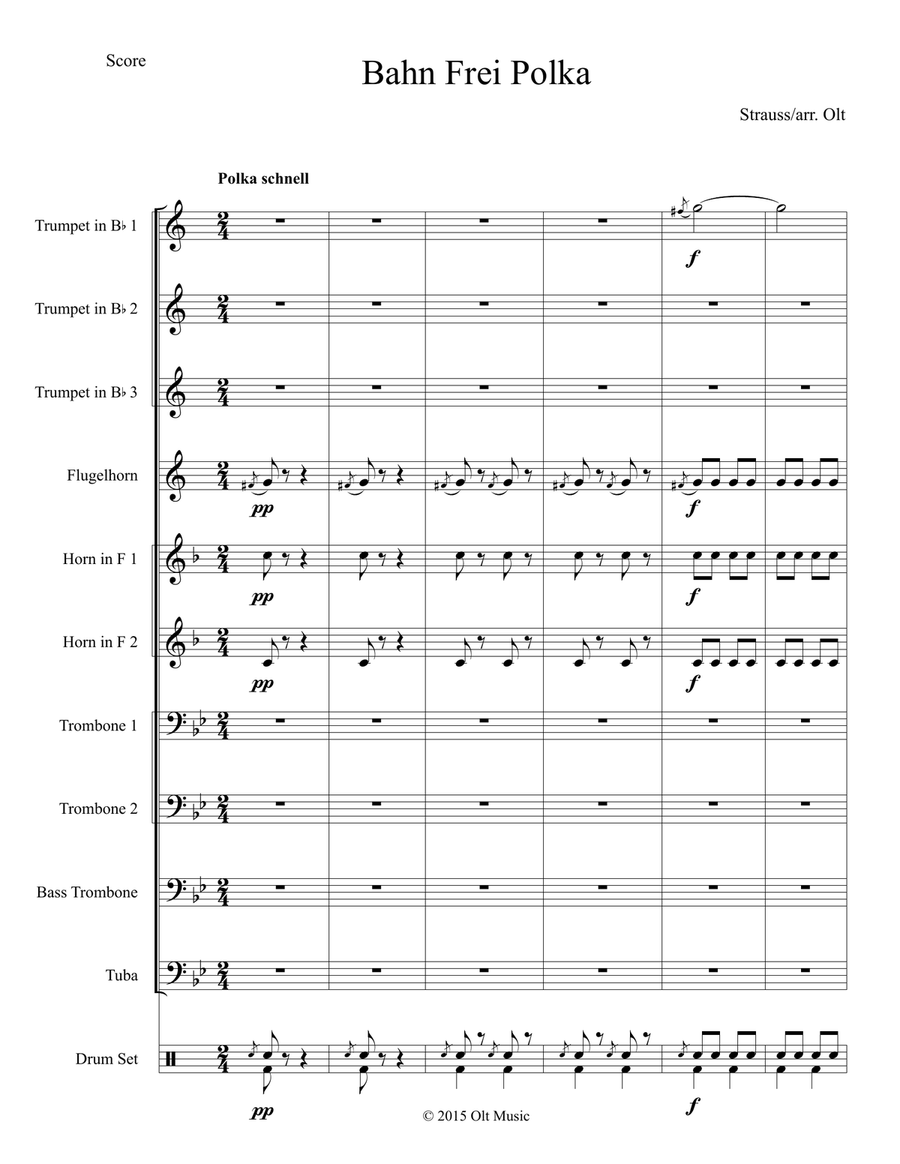 Bahn Frei Polka Brass Ensemble scores gallery preview page 1
