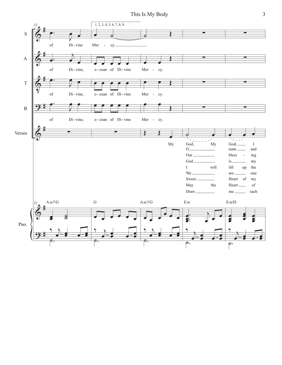 This Is My Body (Vocal Quartet - (SATB) 4-Part scores gallery preview page 3