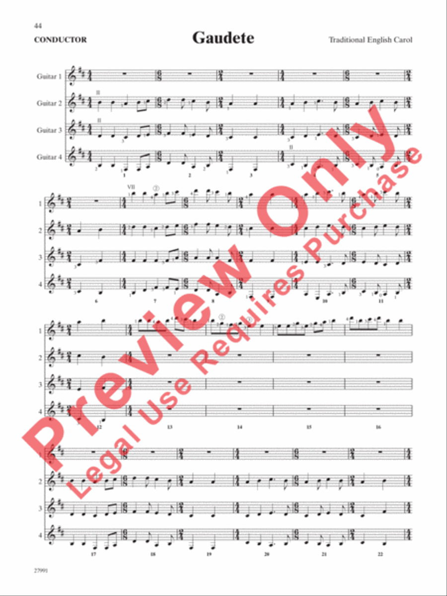 Festive Collection for Guitar Ensemble Guitar Ensemble scores gallery preview page 18