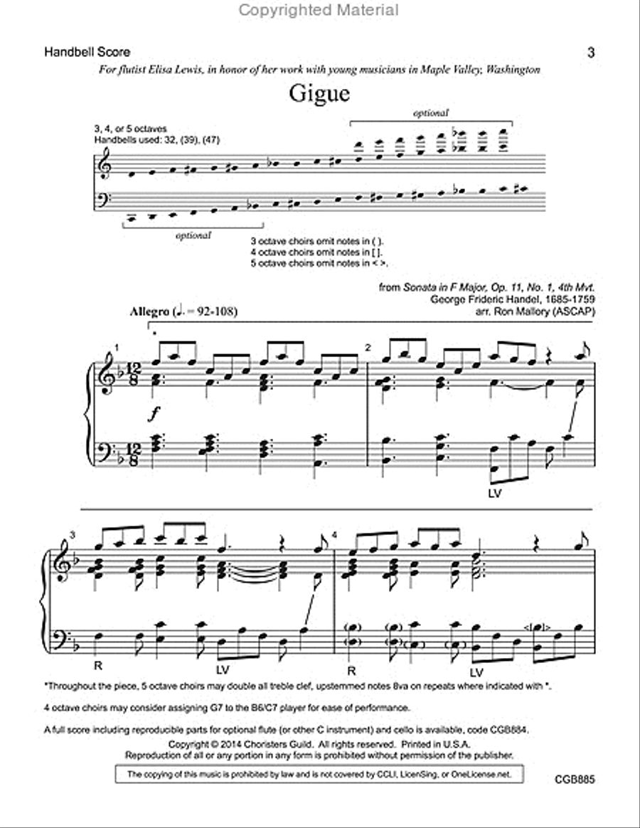 Gigue Handbell Choir scores gallery preview page 2