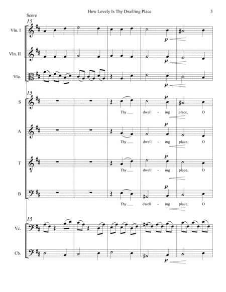 How Lovely Is Thy Dwelling Place for SATB and Strings image number null