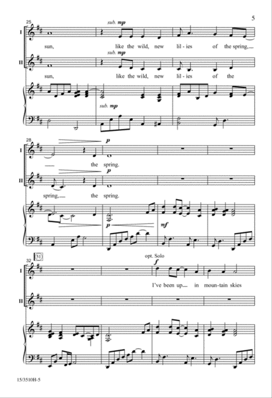 Come in from the Firefly Darkness Unison Choir scores gallery preview page 5