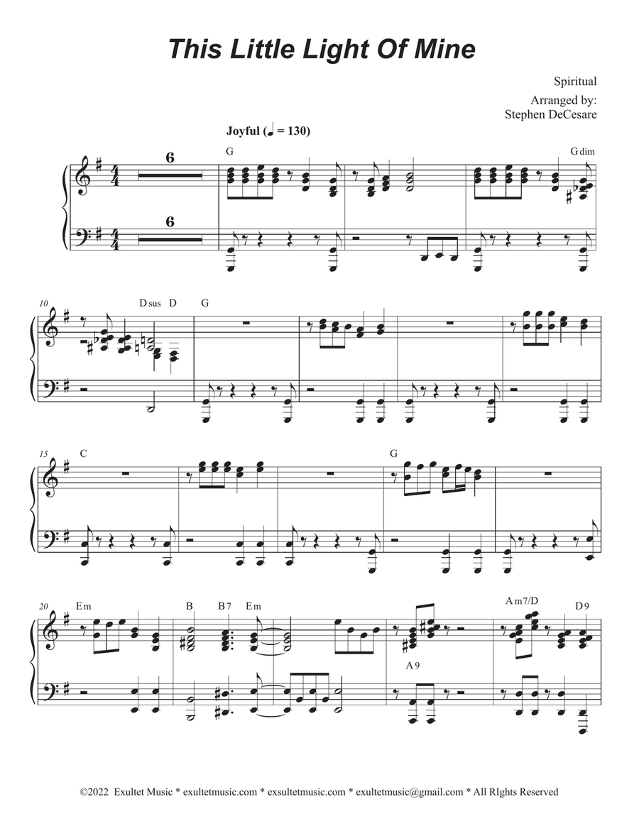 This Little Light Of Mine (Bb-Trumpet solo and Piano) Trumpet Solo scores gallery preview page 5